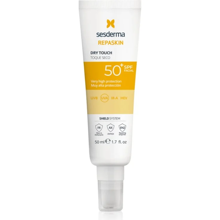 Sesderma Repaskin Dry Touch, Tagescreme für das Gesicht mit SPF 50+, 50 ml, UVA/UVB Schutz, nicht fettend