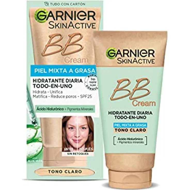 Garnier SKINACTIVE BB CREAM piel mixta a grasa SPF25 50ml, Mattierende BB Cream für Mischhaut bis fettige Haut, LSF 25
