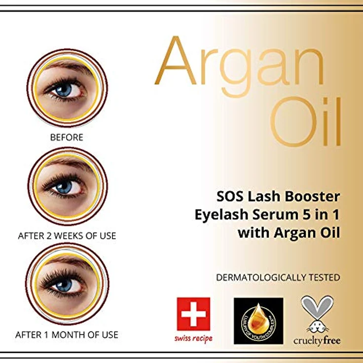 Eveline Sos Lash Booster With Argan Oil 5In1 Serum 10ml mit pflegender Wirkung für alle Hauttypen – Bild 2