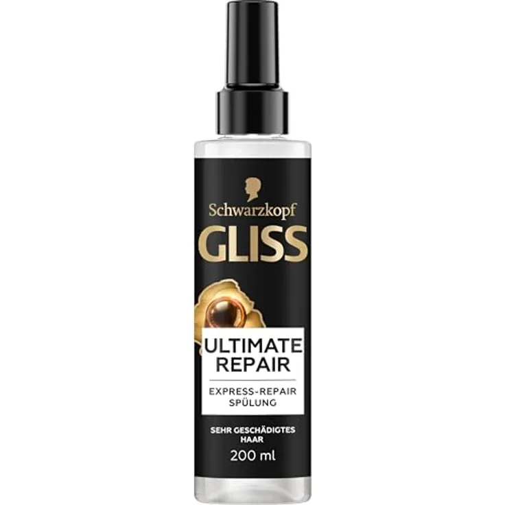 Gliss Express-Repair-Spülung Ultimate Repair, Haarspülung mit Keratin und Hitzeschutz bis 230 °C, 200 ml