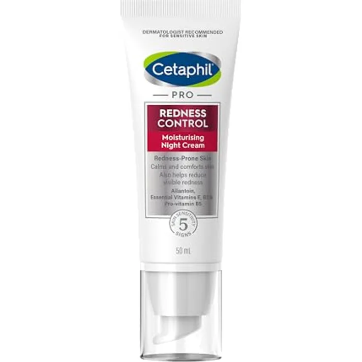 Cetaphil Pro Nachtfeuchtigkeitsspendende Creme, 50ml mit Vitaminen E, B3 und B5 - Intensive Feuchtigkeit, reduziert Rötungen, stärkt die Hautschutzbarriere