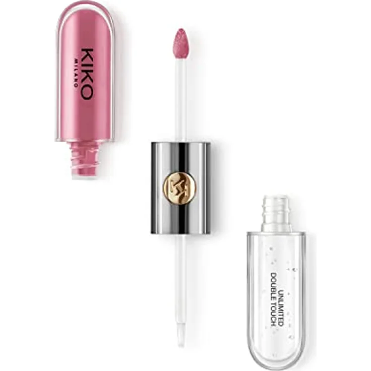 KIKO Milano Unlimited Double Touch, langanhaltender flüssiger Lippenstift mit Glanz, Farbton 119 Rhododendron Pink, 6 ml