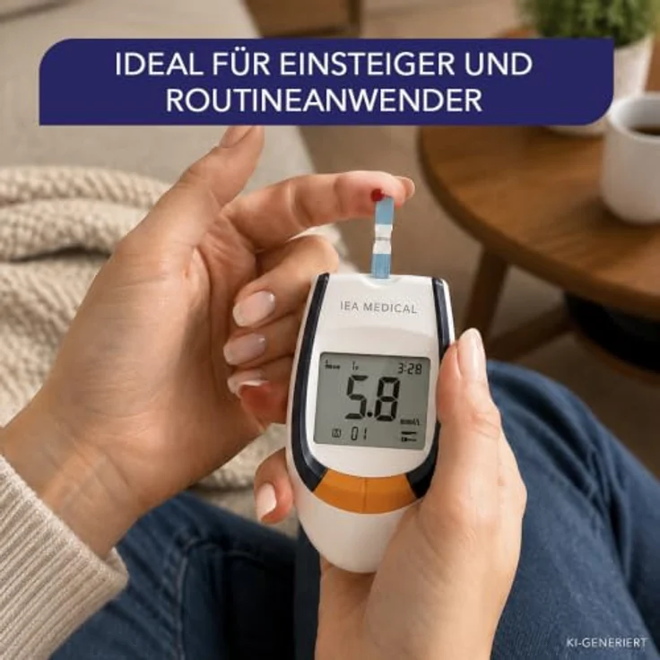IEA Medical Blutzuckermessgerät AC-309, Komplettset inkl. 50 Teststreifen, 50 Lanzetten und Etui für einfache Selbstkontrolle zuhause – Bild 5