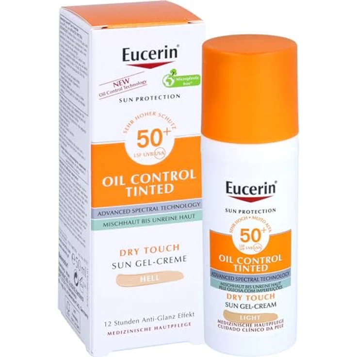 Eucerin Sun Face Oil Control Tinted Spf50 Light 50ml - Sonnenschutzmittel mit Farbpigmenten für fettige Haut – Bild 4