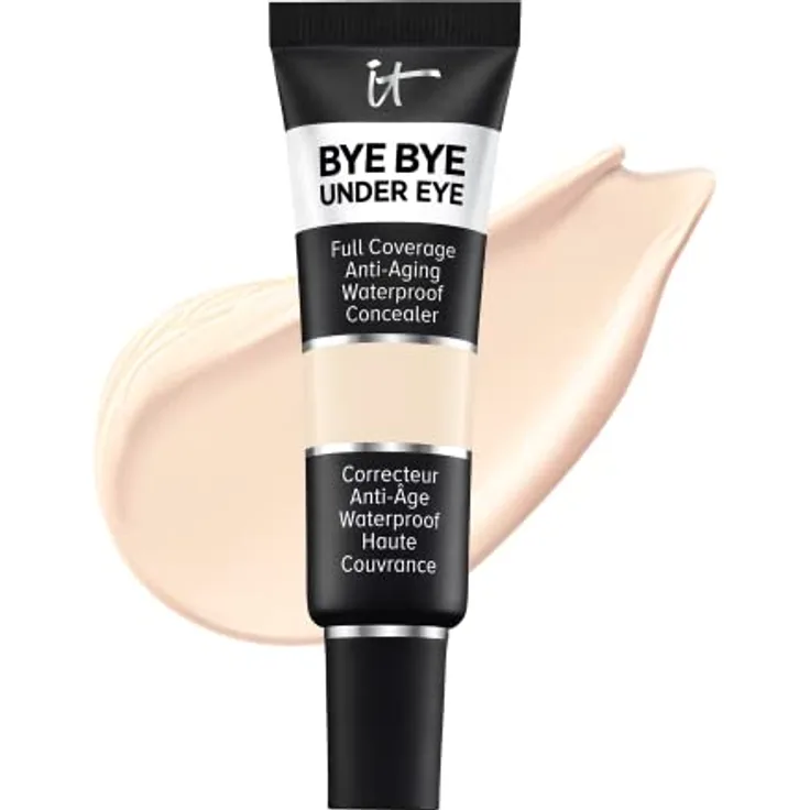 IT Cosmetics Bye Bye Under Eye Concealer, hohe Deckkraft, wasserfest, angereichert mit Peptiden, Kollagen & Hyaluronsäure, 12 ml, Farbton Light 10.5