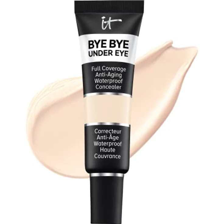 IT Cosmetics Bye Bye Under Eye Concealer, hohe Deckkraft, wasserfest, angereichert mit Peptiden, Kollagen & Hyaluronsäure, 12 ml, Farbton Light 10.5 – Bild 1