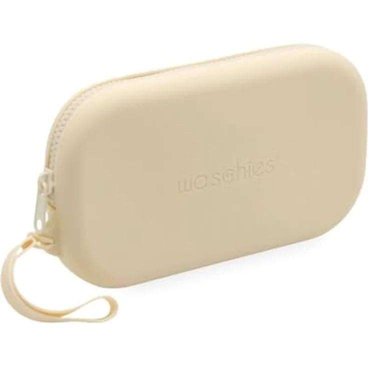 waschies pureFeminine Travel Bag Creme, Kosmetiktasche aus Silikon, wasserabweisend, für unterwegs geeignet – Bild 1