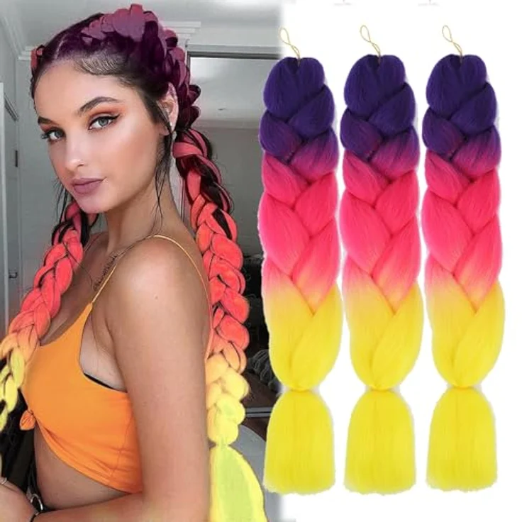 Shangxiu Jumbo Braid Extension, bunte Kunsthaar Haarverlängerung, 24" (60cm), 300g zum Einflechten – Bild 1