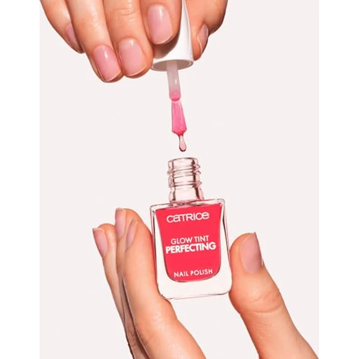 Catrice Glow Tint Perfecting Nail Polish Nr. 010, Rot, aufhellend, pflegende Formel mit AHA, ohne Mikroplastik, 10.5ml – Bild 4