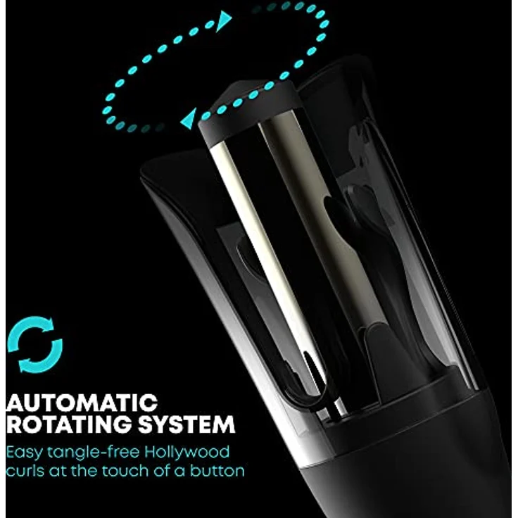 Revamp Progloss Hollywood Wave - Automatischer Lockenstab für Wellen und Locken mit fortgeschrittenem Schutz & Glanz, 5 Temperatureinstellungen, Abschaltautomatik und 3m Salonkabel – Bild 3