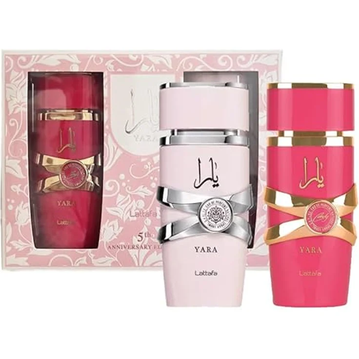 Lattafa Anniversary Edition Yara & Yara Candy Eau de Parfum (100 ml + 100 ml), exklusive Düfte für Damen, süß, blumig und raffiniert, elegantes Design, Jubiläums-Sonderedition – Bild 2