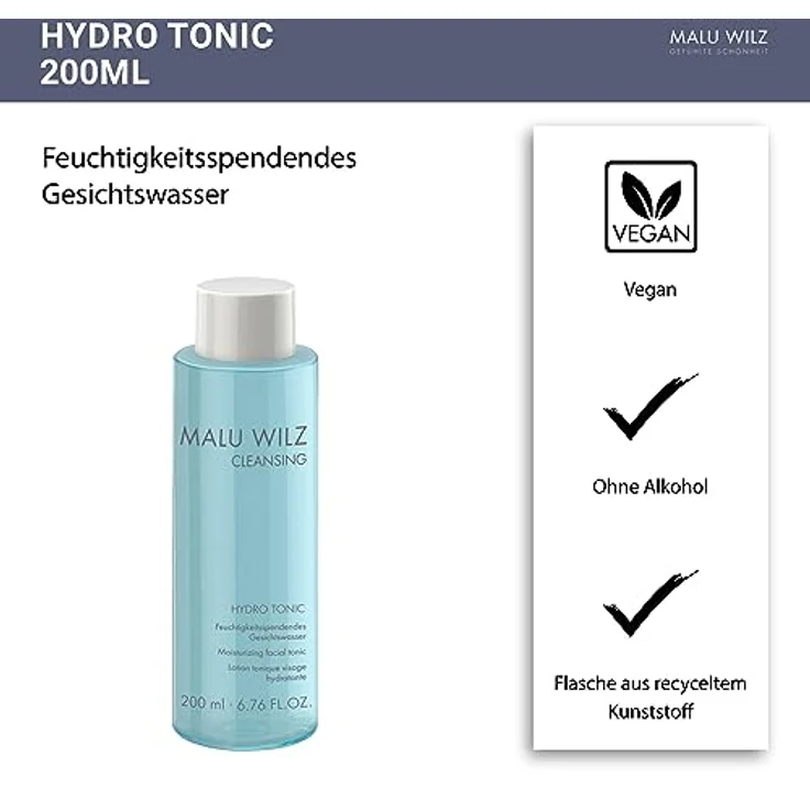 Malu Wilz Hydro Tonic 200 ml I Sanftes Pflege-Gesichtswasser mit beruhigendem Panthenol I Skincare für empfindliche Haut I Ohne Alkohol I Vegan – Bild 3