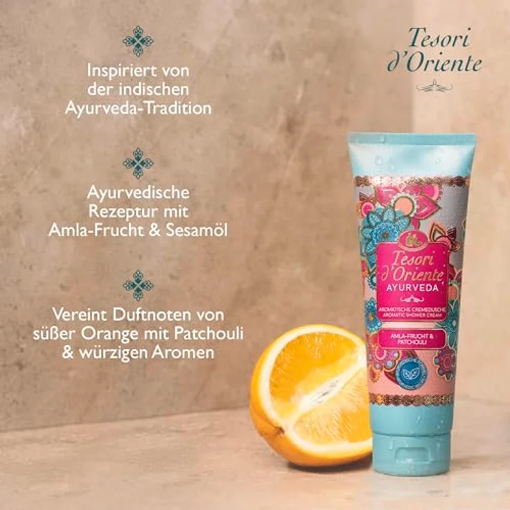 TESORI D’ORIENTE Cremedusche 'Ayurveda', 250 ml, aromatisches Duschgel mit Amla-Frucht und Patchouli, Duschcreme zur Körperpflege, Wellness-Ritual für Körper & Sinne – Bild 5