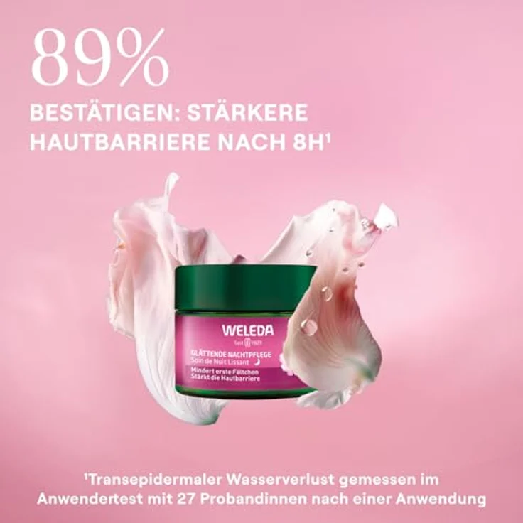 WELEDA Bio Glättende Nachtpflege Wildrose & Weißer Tee - Naturkosmetik Natural Aging Gesichtscreme mit Age Protect Complex, vegan, 40ml – Bild 3