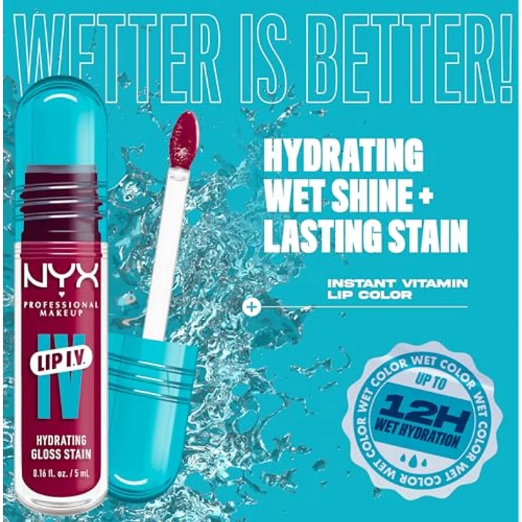 NYX Professional Makeup Lip IV Lipgloss, feuchtigkeitsspendend, langanhaltend, Farbton Magenta Mist, 5 ml – Bild 3