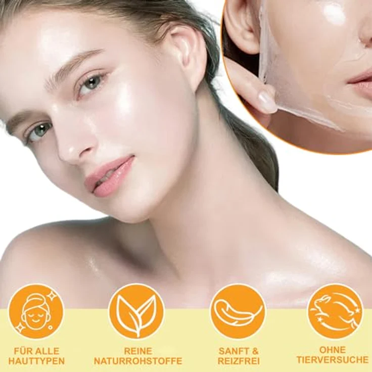 P-Beauty Turmeric Overnight Wrapping Mask, 75ml Nachtmaske mit Retinol, Vitamin C, Kurkuma & Kollagen - Anti-Aging Peel-Off Spa Maske für alle Hauttypen – Bild 3