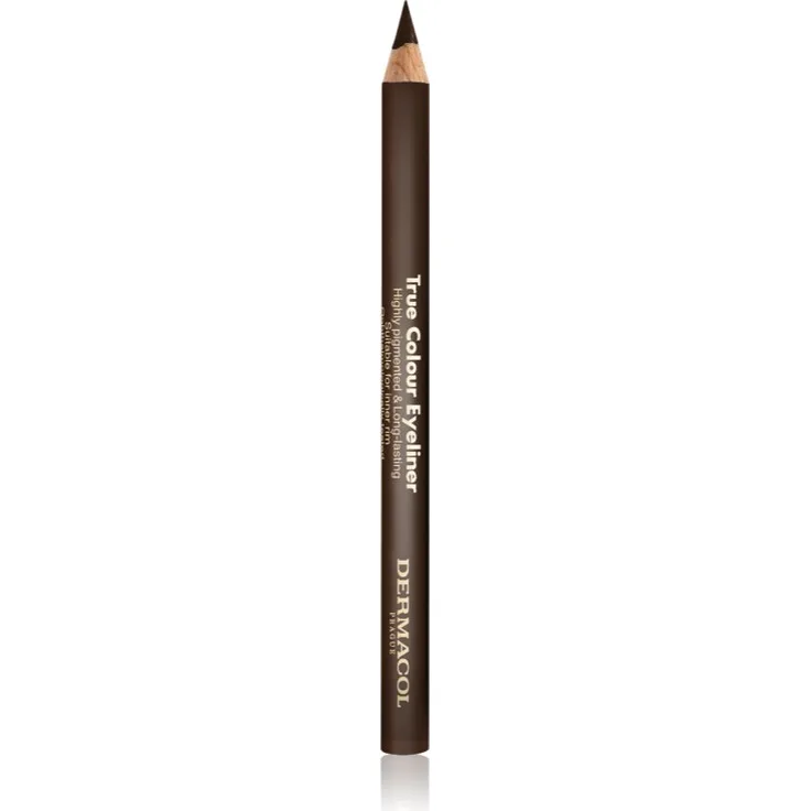 Dermacol True Colour Eyeliner, langlebiger Eyeliner in Farbton 02 Brown, 4 g, präzise Linien für dramatische Augenblicke