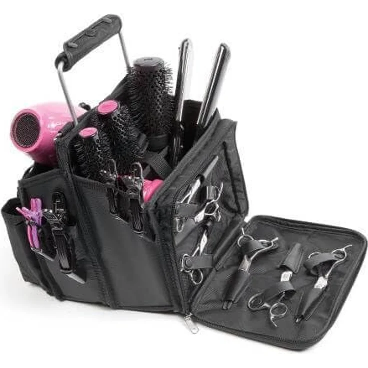 Sibel Basketfull Aufbewahrungstasche, Beautycase in Schwarz, 30x25x32 cm mit mehreren Innenfächern und Trolleyöffnung – Bild 3