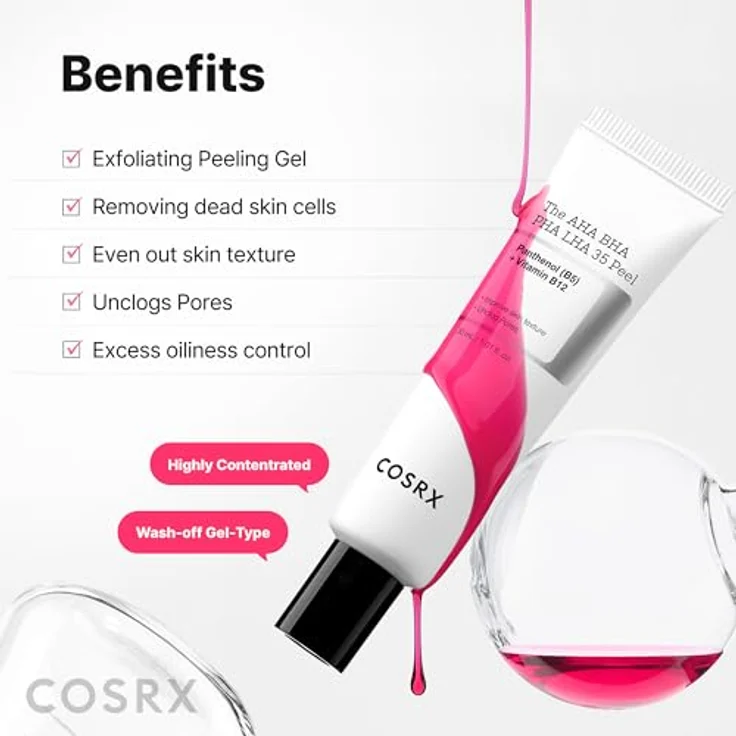 Cosrx The AHA BHA PHA LHA Peeling-Gel, chemisches Gesichtspeeling zur Bekämpfung von Mitessern, 30 ml – Bild 4