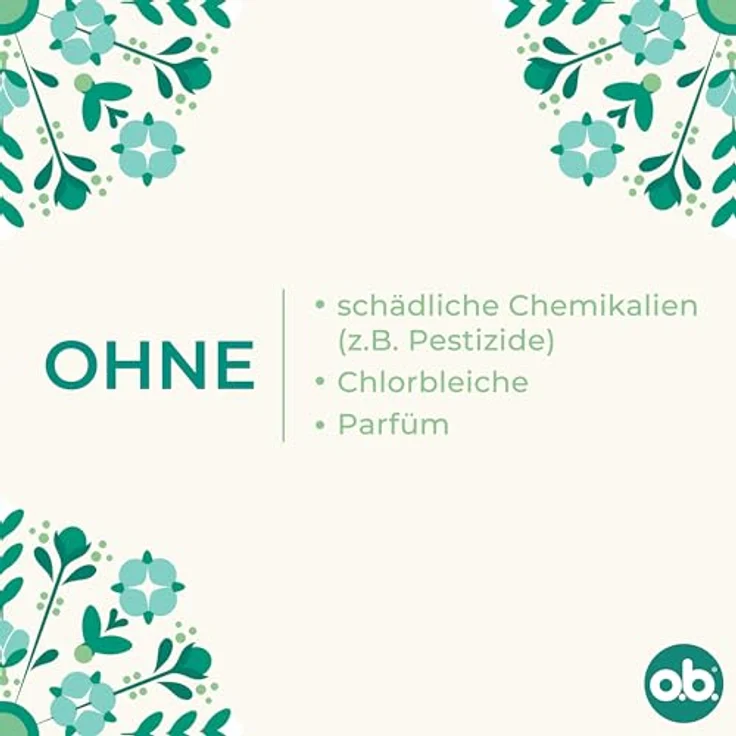 o.b. Organic Tampons Mini, 100% Bio-Baumwolle, für leichte bis mittlere Tage, OEKO-TEX 100 zertifiziert – Bild 7