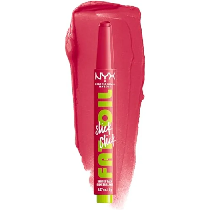 NYX Professional Makeup Fat Oil Slick Click Lippenstift, 2 g, Farbe DOUBLE TAP, mit Avocado- und Himbeersamenöl, 12 Stunden Feuchtigkeit