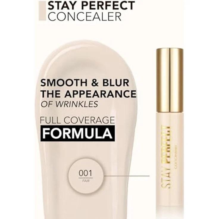 flormar Stay Perfect Concealer, Flüssig-Korrektor, hochpigmentierte Formel, Farbton 001 Fair, 12,5 ml – Bild 3
