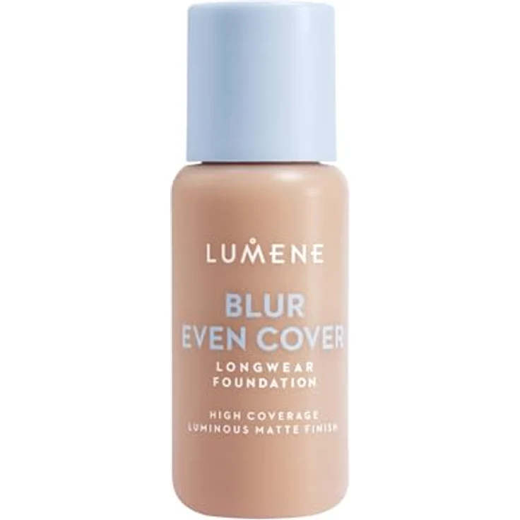 Lumene Blur Even Cover Foundation, 30 ml, hohe Deckkraft mit mattierendem Finish, vegan, mit Niacinamid und nordischer Heidelbeere – Bild 1