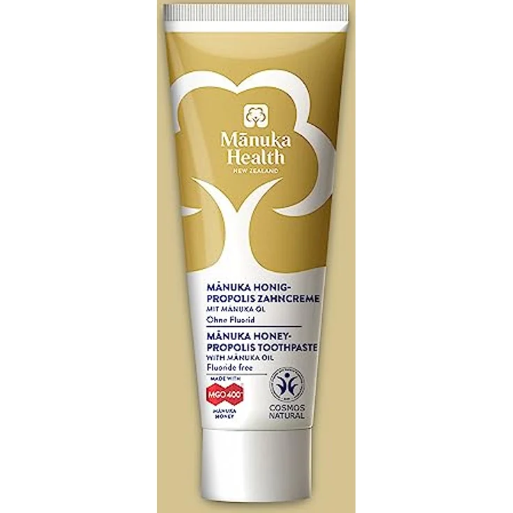 Manuka Health - Manuka Honig Zahncreme mit MGO 400+, Propolis und Manuka Öl ohne Fluorid, Natürlicher Minzgeschmack, Ohne Titandioxid, Ohne Schäumungsmittel (SLS), 1er Pack (1x 75ml) – Bild 2