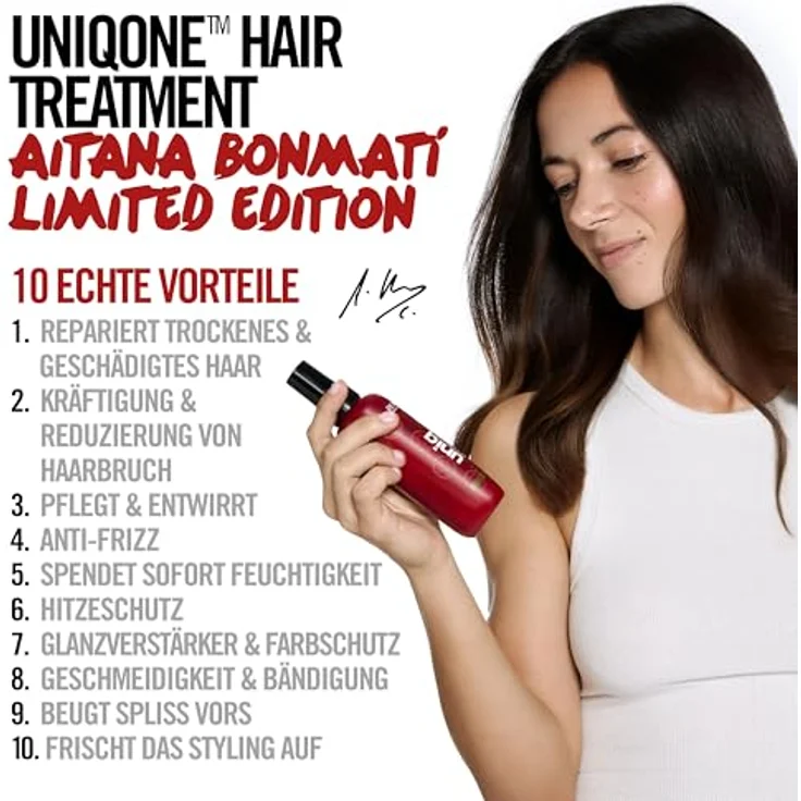 REVLON PROFESSIONAL UniqOne Hair Treatment Aitana Bonmatí Limited Edition, 150 ml, Leave in Haarkur für bessere Kämmbarkeit & Glanz, Anti Frizz Spray mit Hitzeschutz, vegan – Bild 5