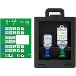 LEINA-WERKE Augenspülstation iBox 2 REF 44026, Wandmontage, schwarz-grün, Kunststoff, inkl. 500 ml Natriumchloridlösung