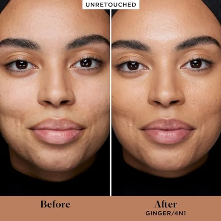 Laura Mercier REAL FLAWLESS FOUNDATION, wasserfeste Foundation mit mittelbarer Deckkraft, 29 ml, 4N1 GINGER – Bild 3