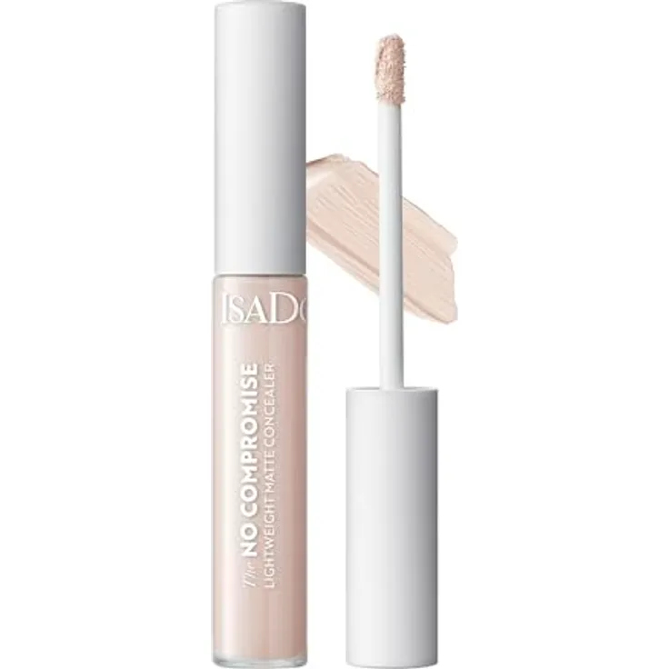 Isadora No Compromise Lightweight Matte Concealer (1NC, 10 ml) - Mittlere bis vollständige matte Abdeckung, verbesserte Mikrozirkulation, reduziert Schwellungen, stimuliert Kollagen- und Elastinproduktion.