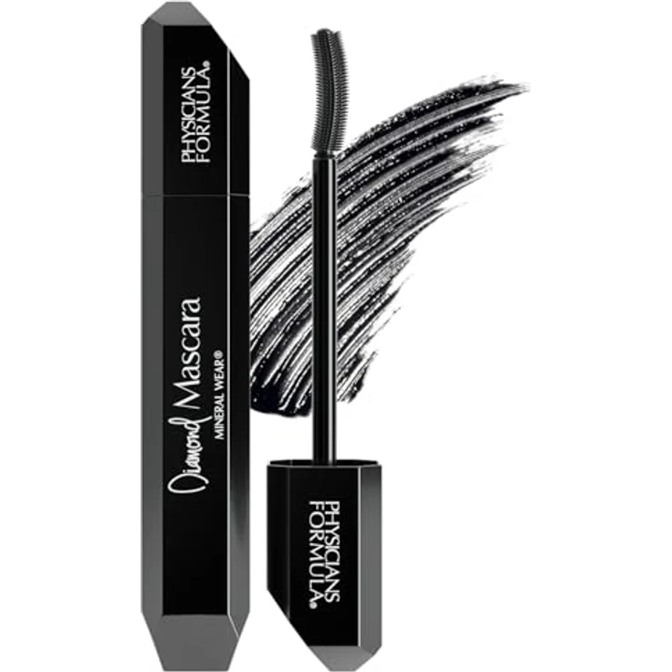 Physicians Formula Mineral Wear Diamond Mascara, tiefschwarz mit Diamantstaub und pflegenden Peptiden, 8,5 ml – Bild 1