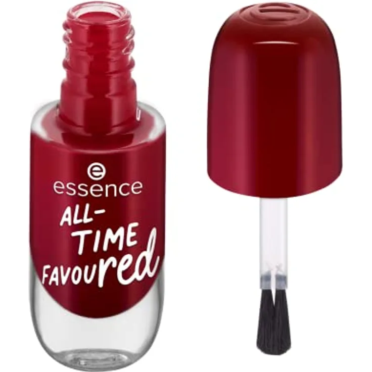 essence gel nail colour, Gellack, Nagellack, Nr. 14 ALL-TIME FAVOUred, rot, Expressergebnis, langanhaltend, farbintensiv, gelig, glänzend, ohne Aceton, vegan, Mikroplastik Partikel frei (8ml)