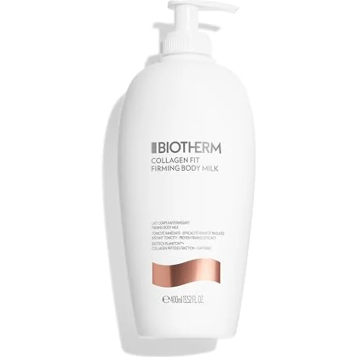 Biotherm Collagen Fit Körpermilch mit Biotech Plankton™, Kollagen-Peptid-Fraktion & Koffein, 400ml - für straffere Haut mit 48H Feuchtigkeit und einem goldenen Glow