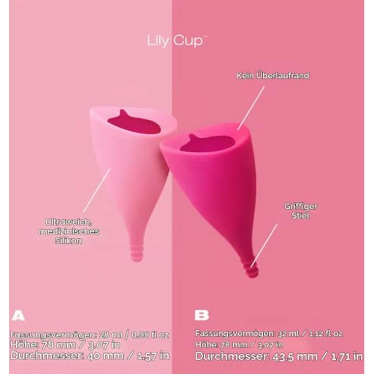 Intimina Lily Cup B Menstruationstasse, 32 ml, umweltfreundlich, hypoallergen, geeignet für Sport und Schwimmen – Bild 6