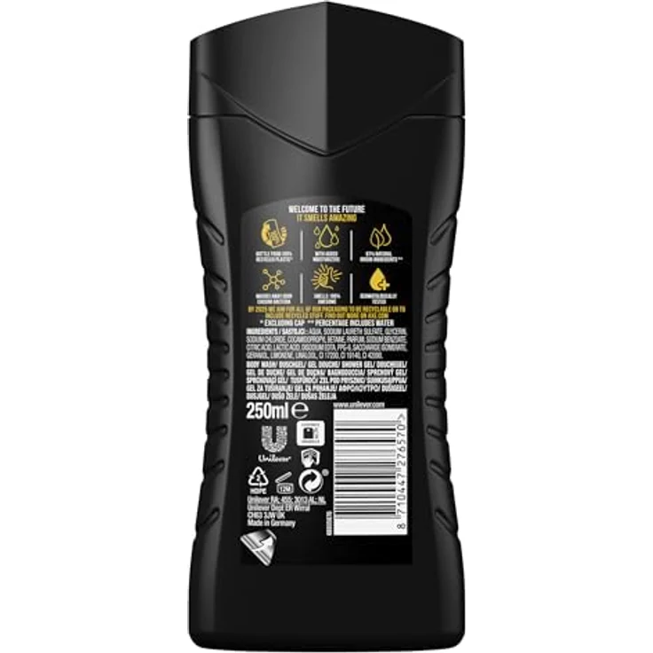 Axe 3-in-1 Duschgel & Shampoo Dark Temptation für ganztägige Frische, unwiderstehlichen Duft und eine angenehme Dusche dermatologisch getestet 250 ml – Bild 2