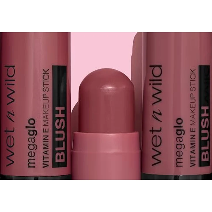 Wet n Wild MegaGlo Creme-Rouge Stift, Farbton Current Jam, 6 g, leichtes Rouge mit Glitzereffekt, vegan – Bild 6
