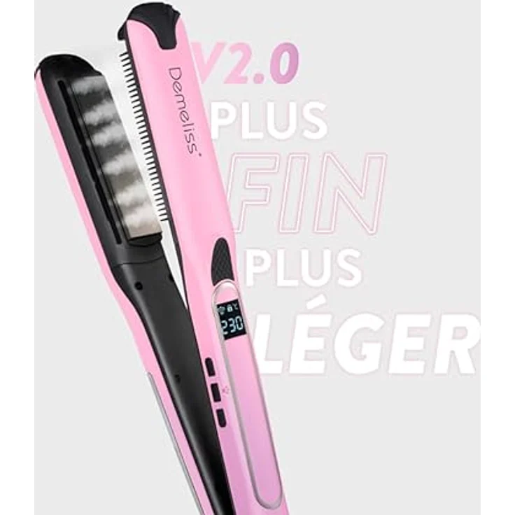 Demeliss Dampfglätter Titanium V2.0 Dreams Edition - Langanhaltende Haarglättung, 5 Temperaturstufen, ergonomisches Design, abnehmbarer Kamm – Bild 3