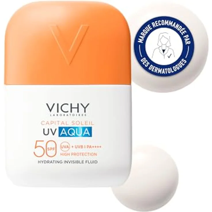 Vichy Capital Soleil UV Aqua, feuchtigkeitsspendendes Schutzserum für das Gesicht, SPF 50, 50 ml – Bild 2
