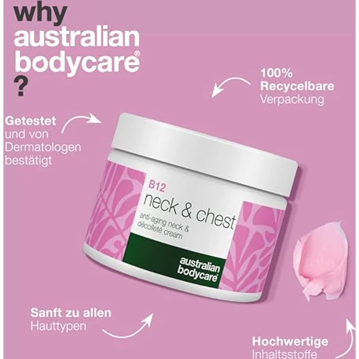 Australian Bodycare B12 Neck Chest Anti-Aging Cream, 50 ml, für straffere und elastischere Haut – Bild 4
