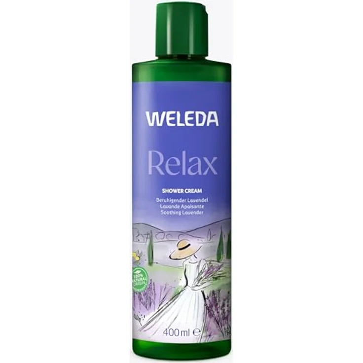 WELEDA Bio Relax XL Duschgel, vegane Naturkosmetik mit Lavendel/Bergamotte Duft, sanfte Reinigung für Gesicht und Körper, 400ml – Bild 1
