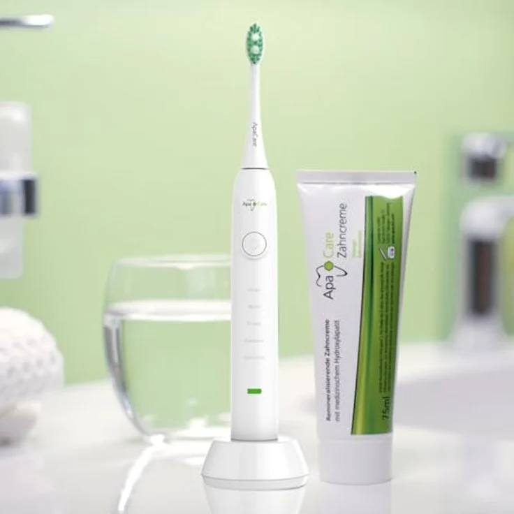 Apa Care Remineralisierende Zahncreme mit flüssigem Zahnschmelz, 12 x 75 ml, mit Hydroxylapatit und Fluorid für Zahnschmelz-Reparatur und sanfte Zahnaufhellung – Bild 3