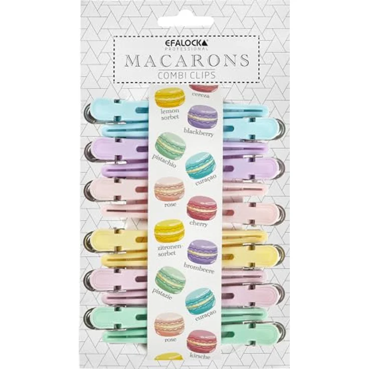 Efalock Macarons Combi-Clip Pastell sortiert, Haarspange in Pastellfarben – Bild 1