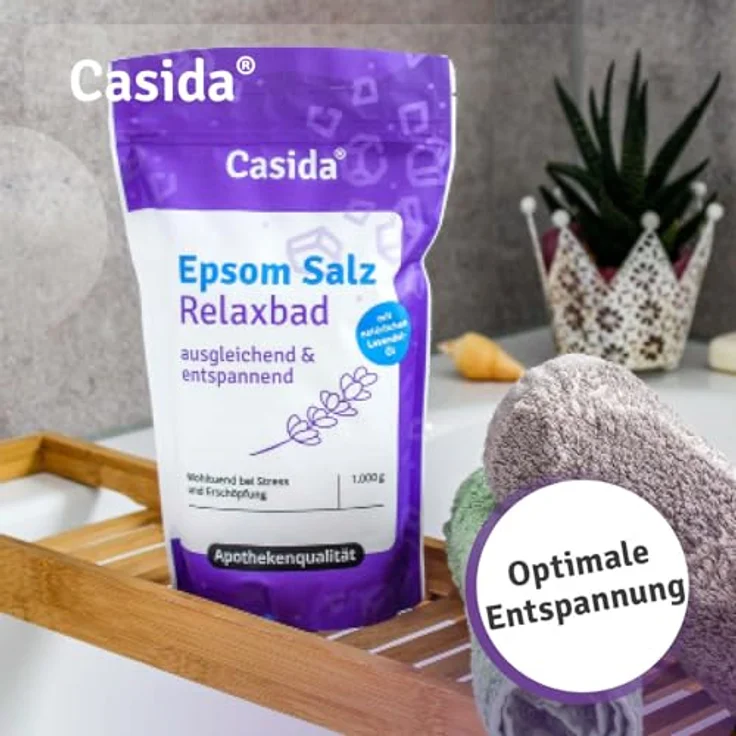 Casida Epsom Salz Relaxbad mit Lavendel Badesalz & Badebomben 1.0 kg – Bild 10