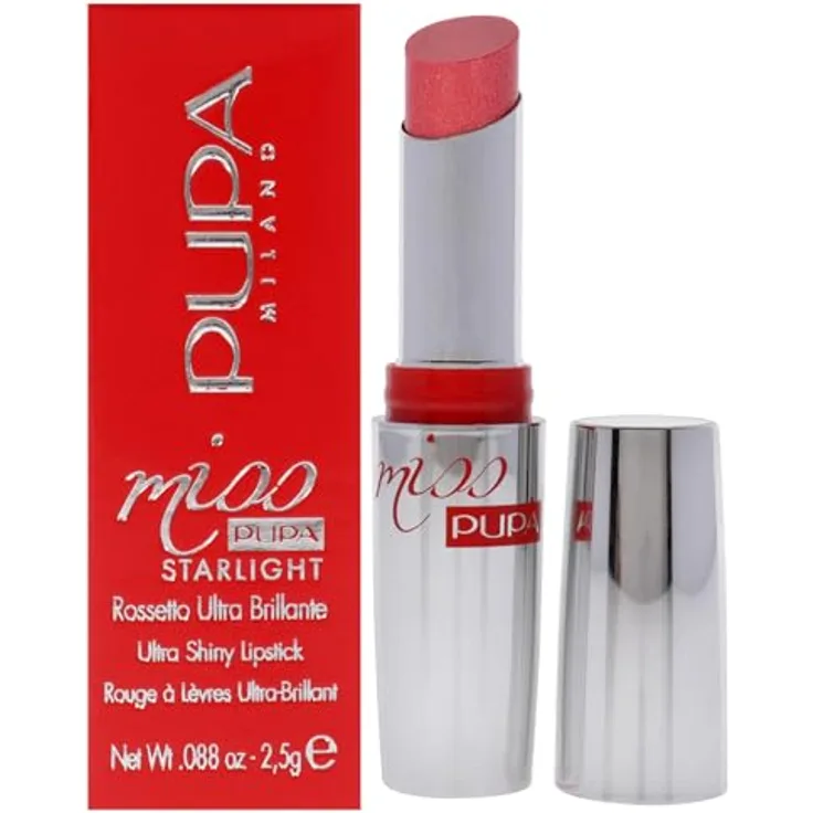Pupa Milano Miss Pupa Starlight 705-Divine Diana, superglänzender halbtransparenter Lippenstift mit schimmerndem Finish, 2,5g