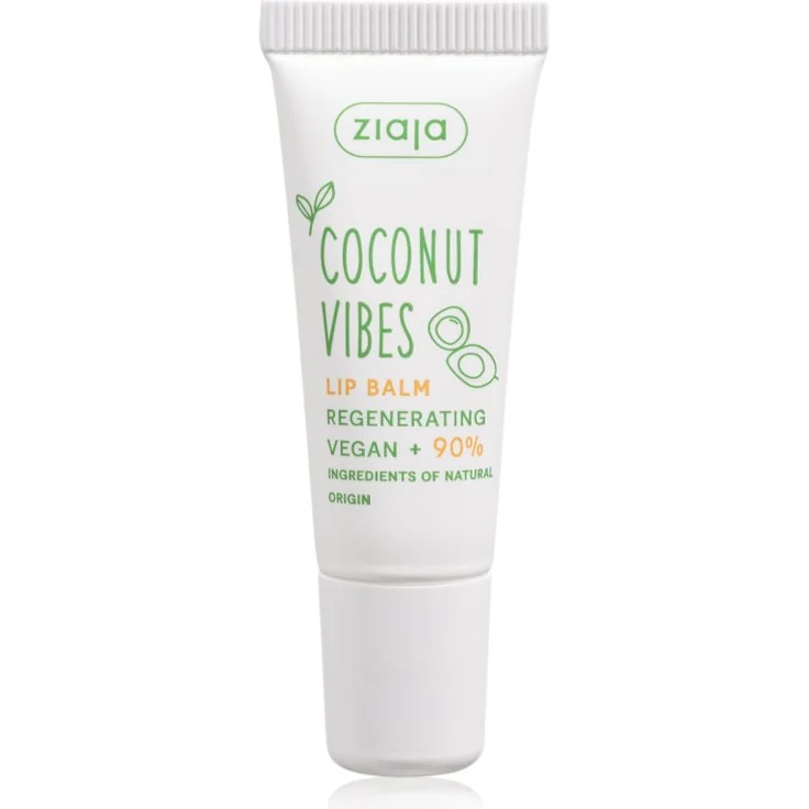 Ziaja Coconut Vibes Lippenbalsam, regenerierende Lippenpflege mit Feuchtigkeitsspende, 10 ml