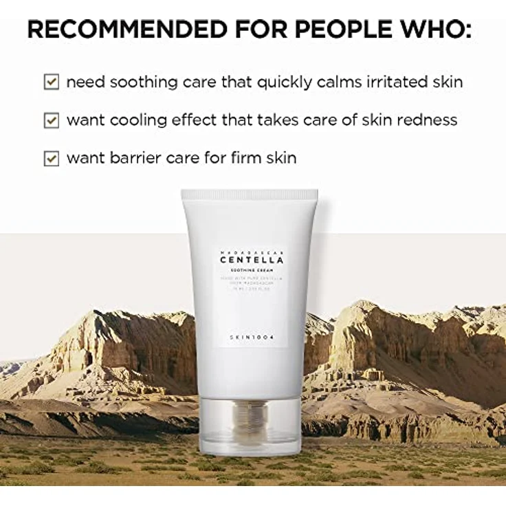 SKIN1004 Madagascar Centella Soothing Cream - 75ml, Beruhigende Barrierecreme für empfindliche Haut, Nicht klebende Geltextur - Transparent – Bild 5