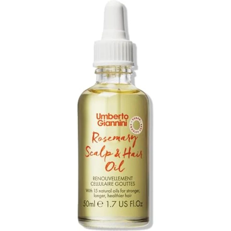 Umberto Giannini Rosemary Scalp & Hair Oil, 50ml Zitronenöl für Haarwachstum, Hitzeschutz und Kopfhautpflege, vegan und ohne Silikone – Bild 1