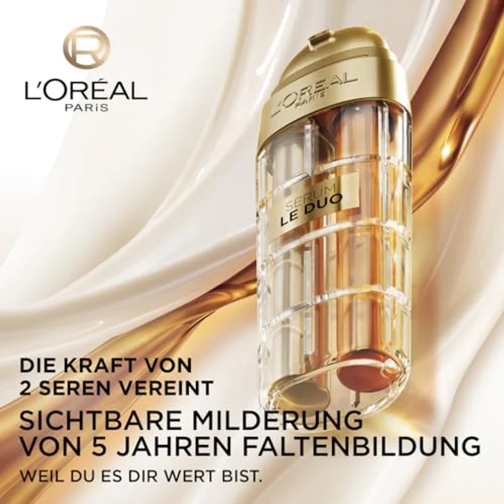 L'Oréal Paris Le Duo Serum für Frauen: für eine glattere, ebenmäßigere Haut & gemilderte Falten mit Kollagen & Vitamin B3 und Cg Age Perfect Zell Renaissance1x 30ml – Bild 2